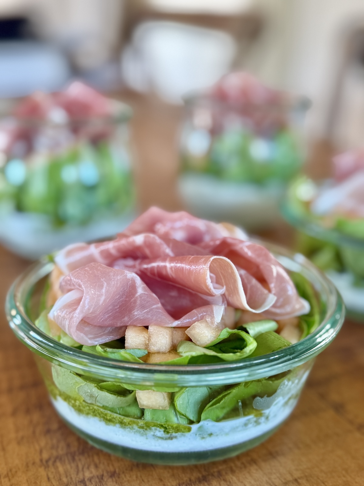 Burrata and Prosciutto Salad With Pesto And Cantaloupe